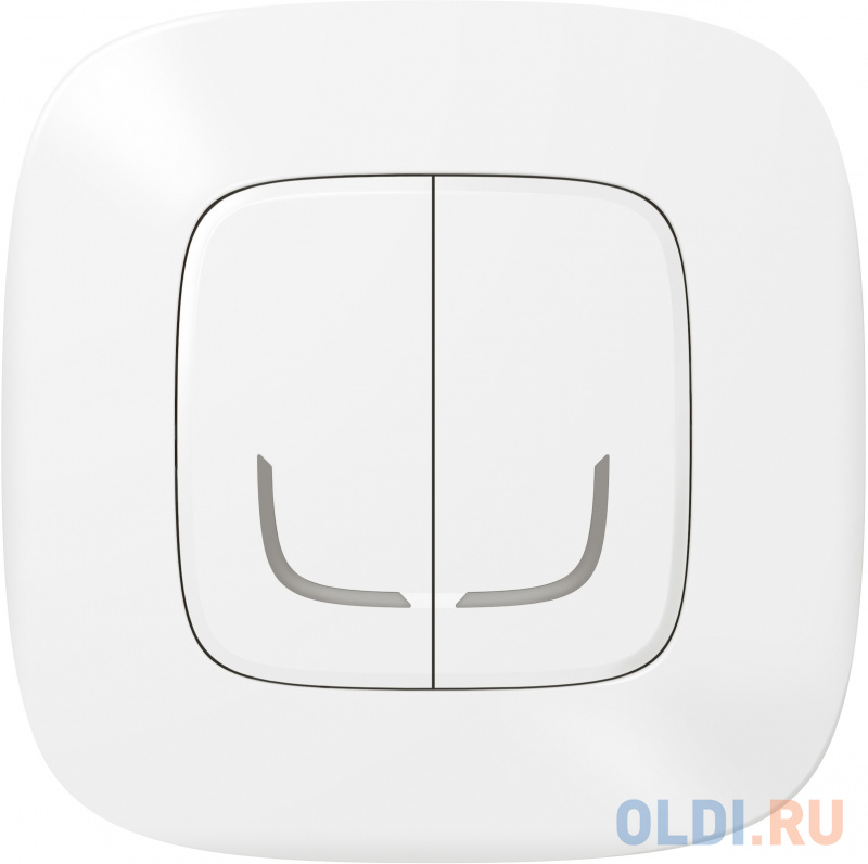 

Коллекция умных устройств Valena Allure with NETATMO. Умный беспроводной выключатель 2-клавишный. Цвет Белый