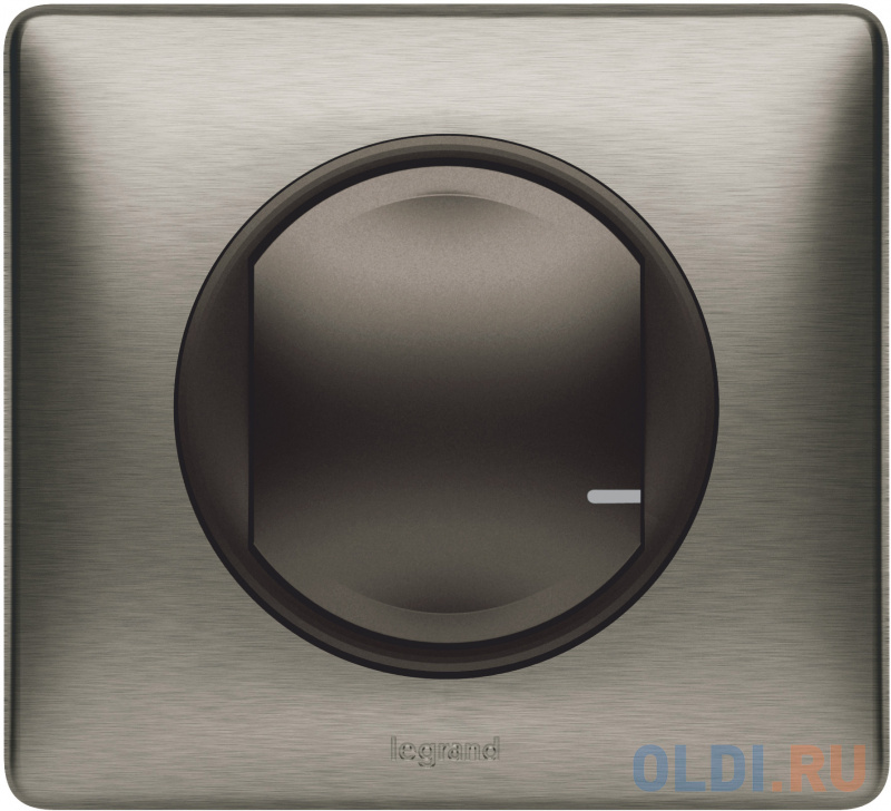 Коллекция умных устройств Celiane with NETATMO. Умный беспроводной выключатель 1-клавишный. Цвет Графит. Рамка Вольфрам.