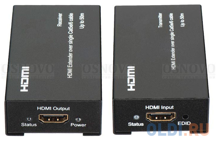 Комплект для передачи HDMI-сигналов Osnovo TA-Hi/1+RA-Hi/1 удлинитель osnovo ta ip ra ip ethernet комплект передатчик приёмник ethernet до 6000м