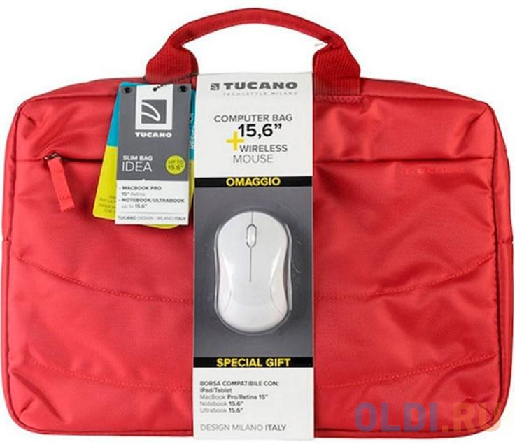Сумка Tucano Borsa Idea PC bag 15.6 + MOUSE, цвет красный