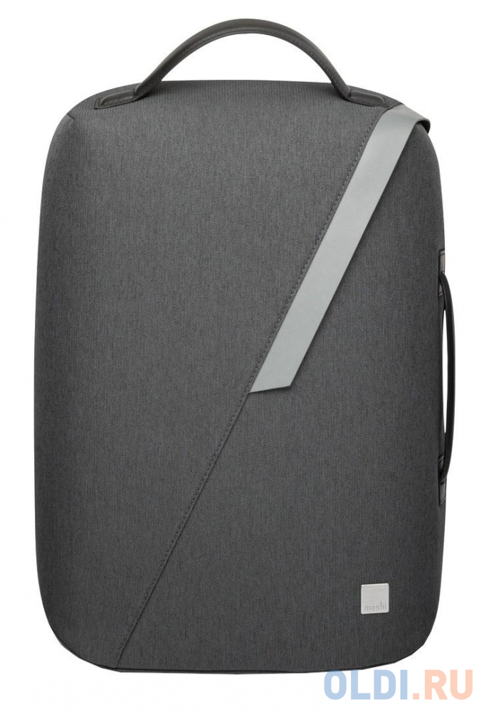 Рюкзак для ноутбука 13" Moshi Muto Three-Way полиэстер серый, размер 41x28x10 см. - фото 2