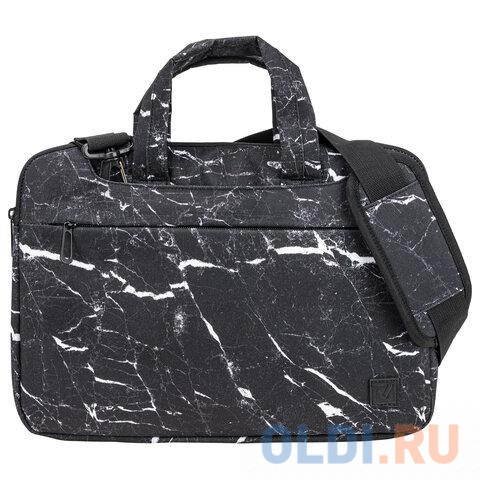 Портфель 14" BRAUBERG Marble полиэстер черный белый фото