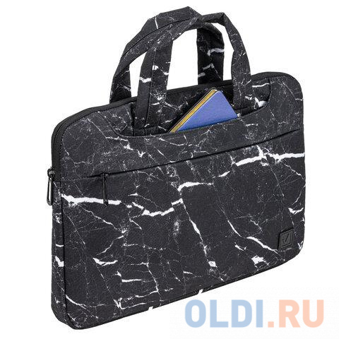 Портфель 14" BRAUBERG Marble полиэстер черный белый фото