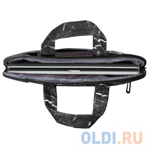 Портфель 14" BRAUBERG Marble полиэстер черный белый фото