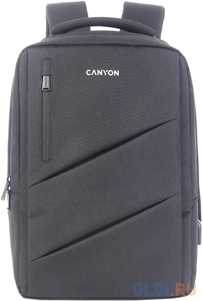 CANYON Laptop backpack for 15.6 inchProduct spec/size(mm): 400MM x300MM x 120MM(+60MM)Grey, Canyon LogoEXTERIOR materials:100% PolyesterInner material CNS-BPE5GY1 - фото 1