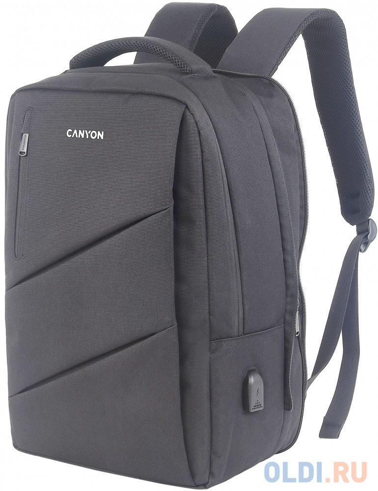 CANYON Laptop backpack for 15.6 inchProduct spec/size(mm): 400MM x300MM x 120MM(+60MM)Grey, Canyon LogoEXTERIOR materials:100% PolyesterInner material CNS-BPE5GY1 - фото 2