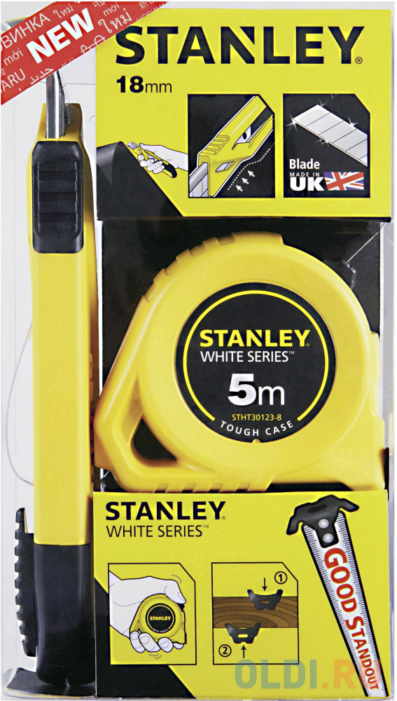 

НАБОР STANLEY ИЗ РУЛЕТКИ 5М И НОЖА 18ММ