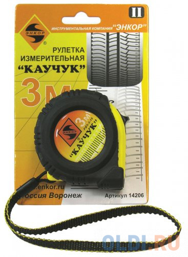 

Рулетка ЭНКОР Каучук 3мx16мм 14206