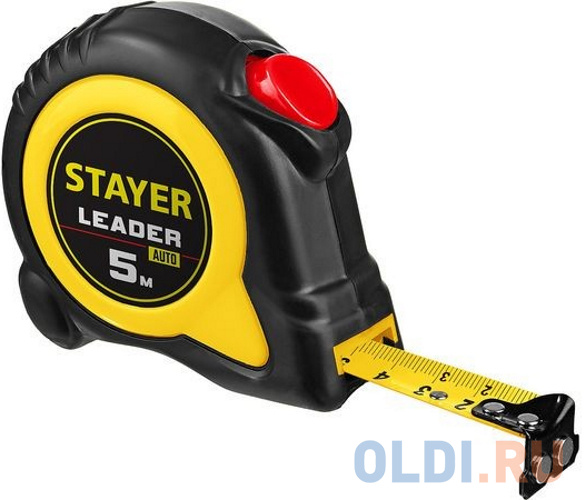 

STAYER Leader, 5 м х 25 мм, рулетка с автостопом, Professional (3402-5)