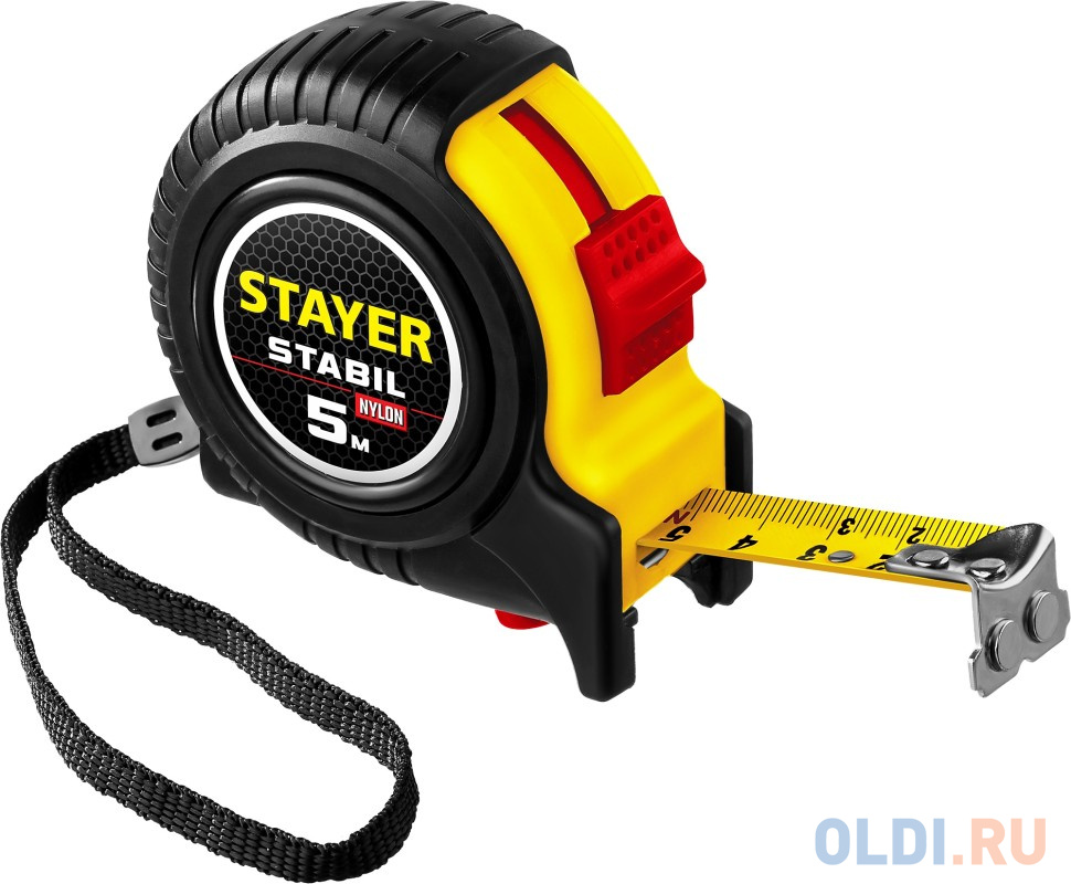

STAYER Stabil, 5 м х 19 мм, рулетка с двухсторонней шкалой, Professional (34131-05)