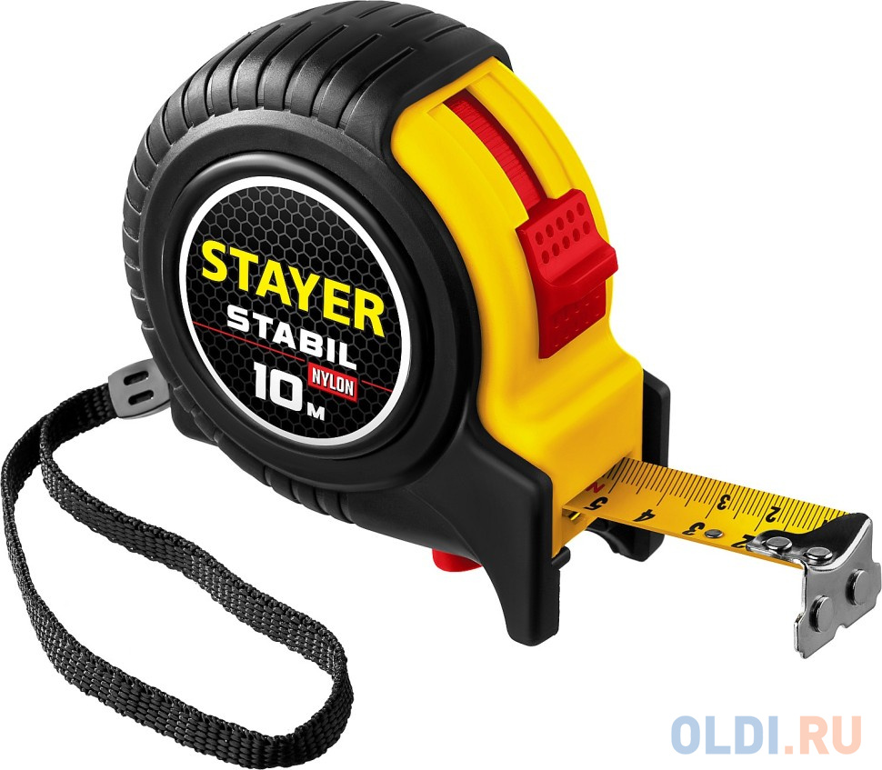 STAYER Stabil, 10 м х 25 мм, рулетка с двухсторонней шкалой, Professional (34131-10)