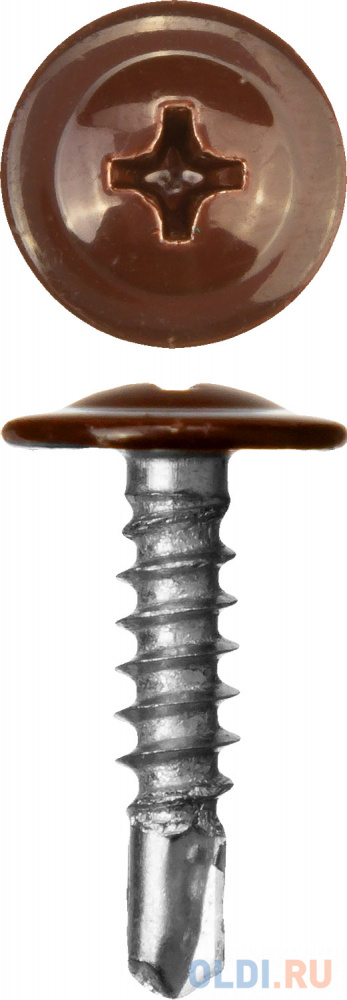 Саморезы ПШМ-С со сверлом для листового металла, 16 х 4.2 мм, 500 шт, RAL-8017 шоколадно-коричневый, ЗУБР