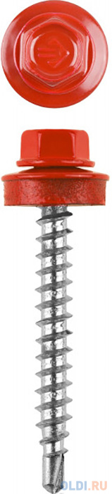 Саморезы СКД кровельные, RAL 3003 рубиново-красный, 80 х 4.8 мм, 140 шт, для деревянной обрешетки, ЗУБР Профессионал