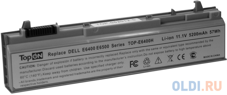 Аккумулятор для ноутбука Dell Latitude E6400, E6410, E6500, E6510, Precision M2400, M4400, M4500, M6400, M6500 Series 4400мАч 11.1V TopON TOP-E6400 - фото 1