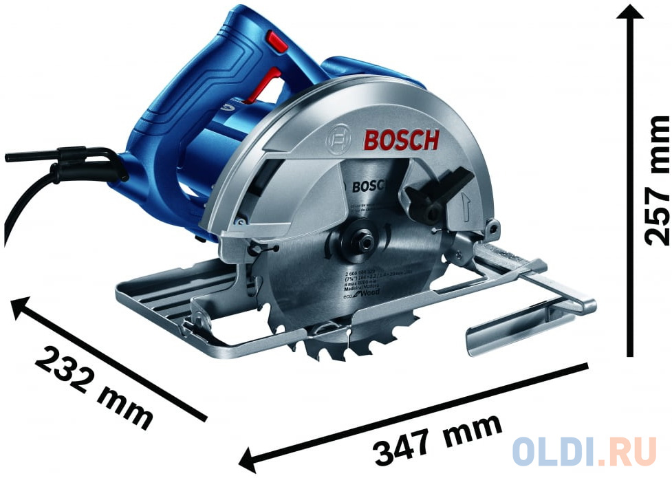 Циркулярная пила Bosch GKS 140 1400 Вт 184мм, размер 347х232х257 мм - фото 2