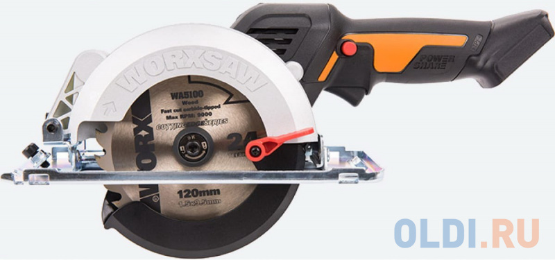 

Циркулярная мини-пила аккумуляторная бесщеточная 120 мм 20В WORX worxsaw WX531.9, без АКБ и ЗУ