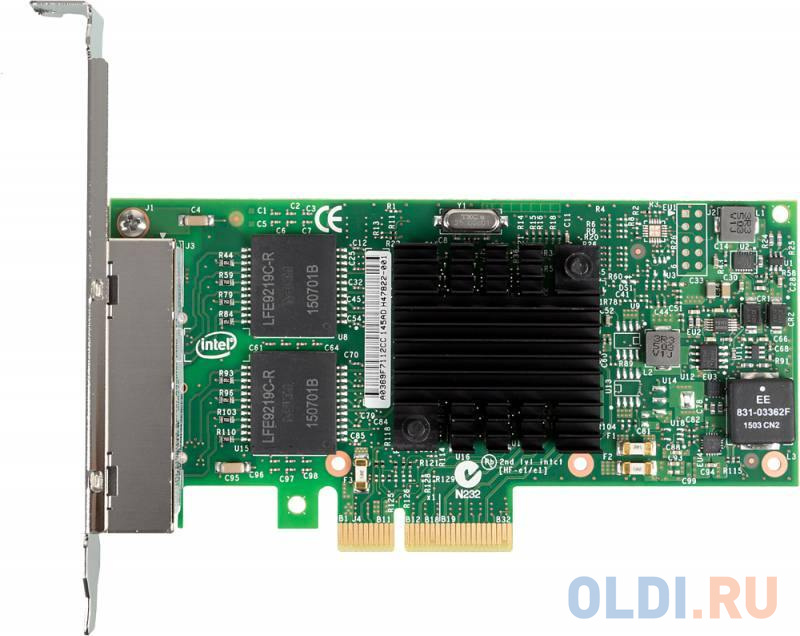 Сетевая карта Intel i350T4 V2 936716, 4x1GbE, PCIE2.1 x8, VMDq, PCI-SIG* SR-IOV Capable, iSCSI, NFS фото