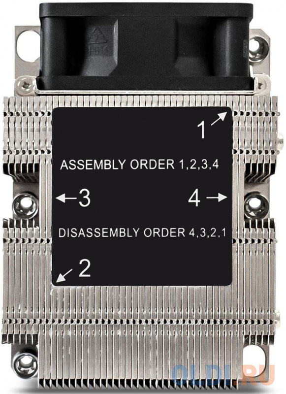 Кулер ExeGate ESNK-P0068APS4.PWM.2U.3647.Cu (Al+Cu, 2U, 3 тепл. трубки, LGA3647, TDP 205W, Fan 80mm, PWM, 2100-6800RPM, 2 ball bearing, 4pin, 52db, 41 фото