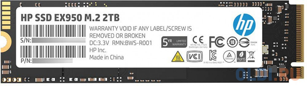 SSD накопитель HP EX950 2 Tb PCI-E 3.0 x4 5MS24AA