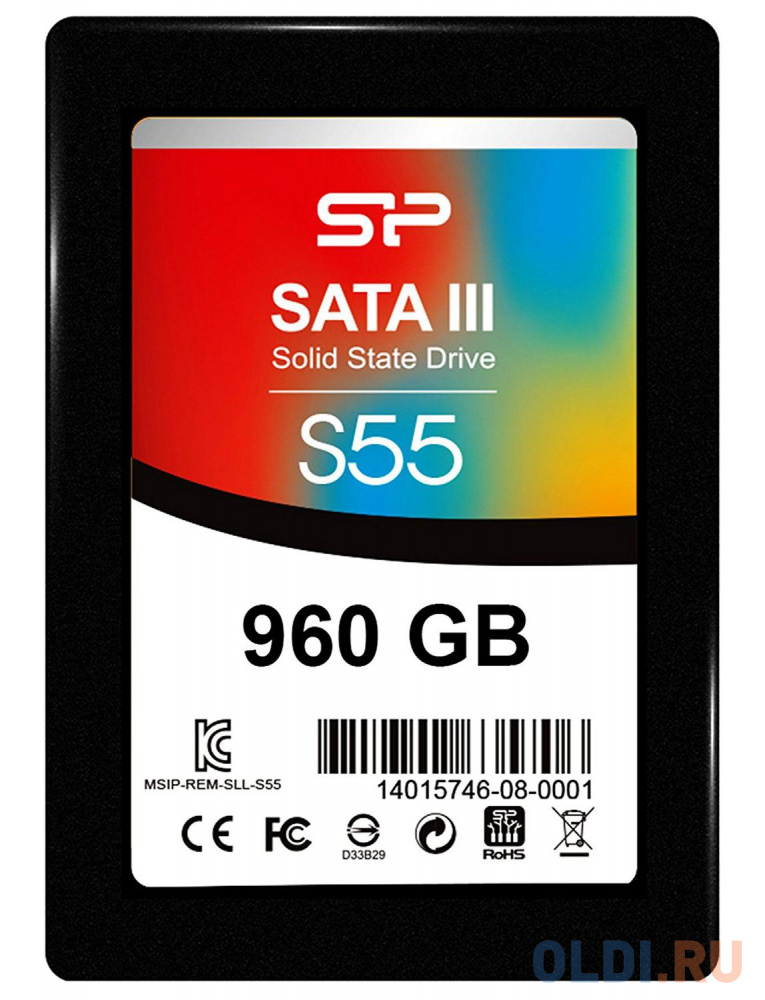 SSD накопитель Silicon Power S55 960 Gb SATA-III твердотельный диск 480gb silicon power s56 2 5 sata iii [r w 560 530 mb s] tlc