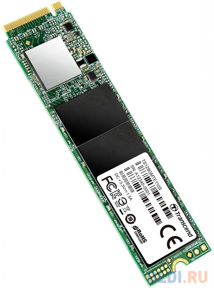 SSD накопитель Transcend MTE110S 128 Gb PCI-E 3.0 x4 накопитель ssd transcend usb c 500gb ts500gesd380c темно зеленый