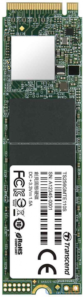 SSD накопитель Transcend MTE110S 256 Gb PCI-E 3.0 x4 ssd накопитель transcend ts2tmte220s 2 tb pci e 3 0 x4