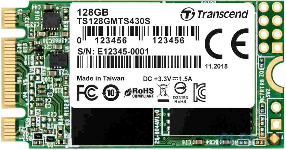 SSD накопитель Transcend MTS430 128 Gb SATA-III ssd накопитель transcend ts1tmts430s 1 tb sata iii