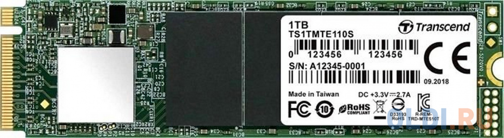 SSD накопитель Transcend MTE110S 1 Tb PCI-E 3.0 x4 ssd накопитель transcend mte110s 512 gb pci e 3 0 x4