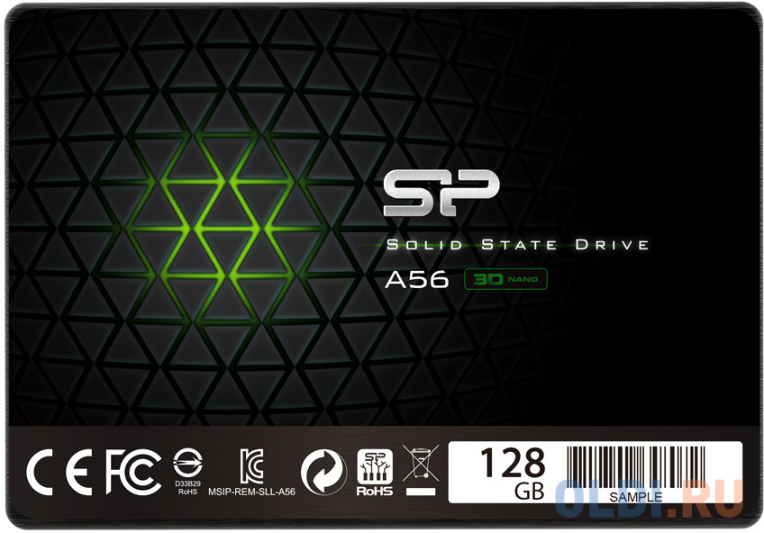 SSD накопитель Silicon Power SP128GBSS3A56B25 128 Gb SATA-III SP128GBSS3A56B25 fan hub id cooling fh 10 pwm 10 ports sata power