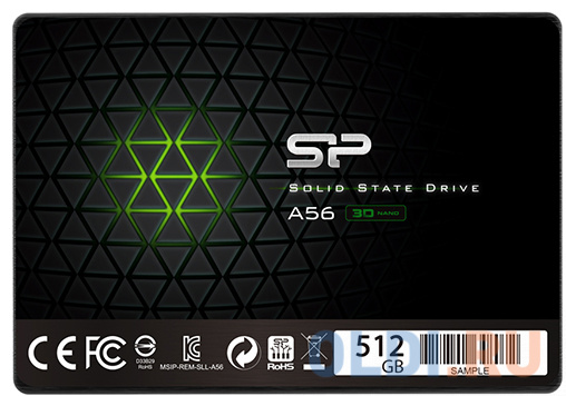 SSD накопитель Silicon Power Ace A56 512 Gb SATA-III твердотельный диск 480gb silicon power s56 2 5 sata iii [r w 560 530 mb s] tlc