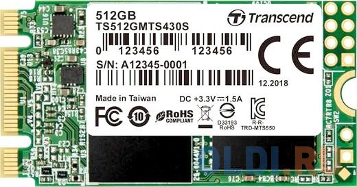 SSD накопитель Transcend MTS430 512 Gb SATA-III ssd накопитель transcend ts1tmts430s 1 tb sata iii