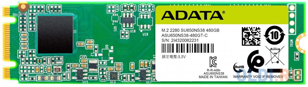 Твердотельный накопитель SSD M.2 480 Gb A-Data ASU650NS38-480GT-C Read 550Mb/s Write 510Mb/s 3D NAND TLC Ultimate SU650 - фото 1
