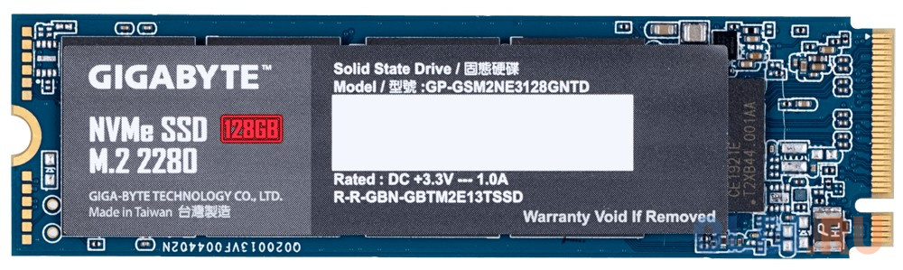 GIGABYTE SSD 128GB, TLC, M.2 (2280), PCIe Gen 3.0 x4, NVMe, R1550/W550 GP-GSM2NE3128GNTD - фото 1
