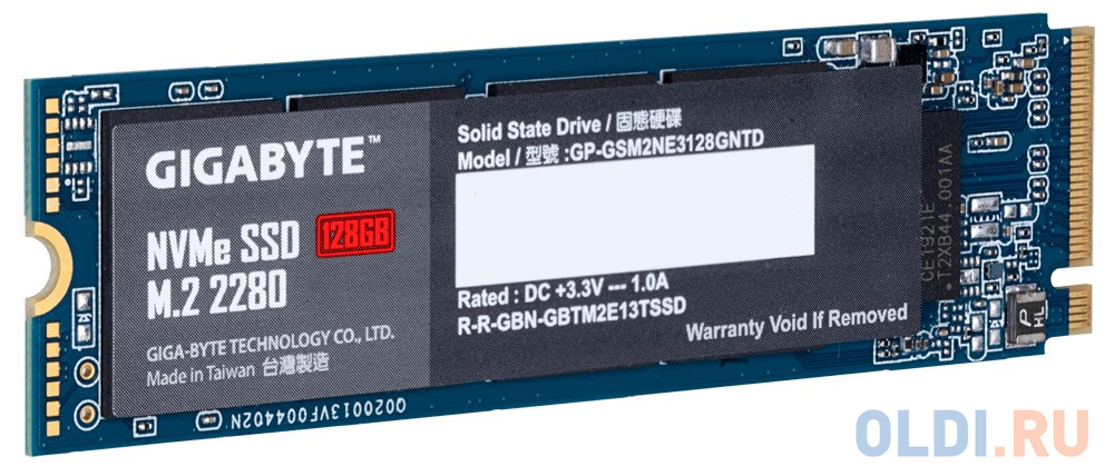 GIGABYTE SSD 128GB, TLC, M.2 (2280), PCIe Gen 3.0 x4, NVMe, R1550/W550 GP-GSM2NE3128GNTD - фото 3