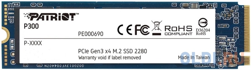 Накопитель SSD Patriot PCI-E x4 1Tb P300P1TBM28 P300 M.2 2280 - фото 1