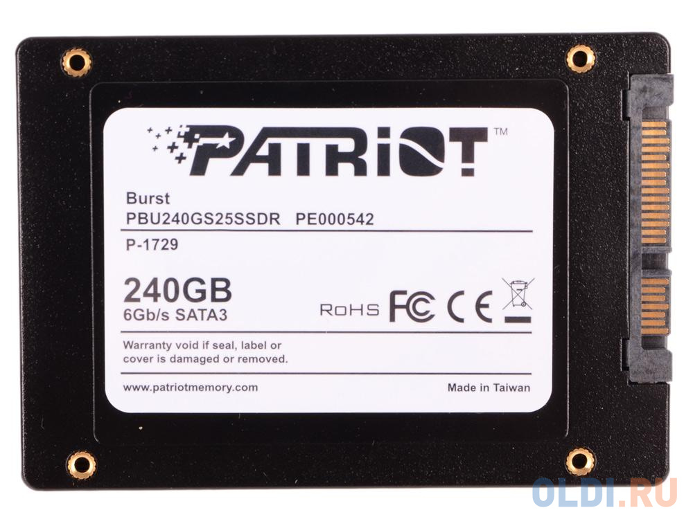 SSD накопитель Patriot PBU240GS25SSDR 240 Gb SATA-III PBU240GS25SSDR фото