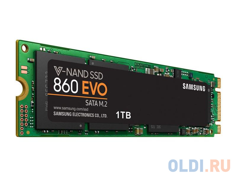 Твердотельный накопитель SSD M.2 1TB Samsung 860 EVO (R550/W520Mb/s, V-NAND 3-bit MLC, MJX, SATA 6Gb/s, 2280) (MZ-N6E1T0BW)