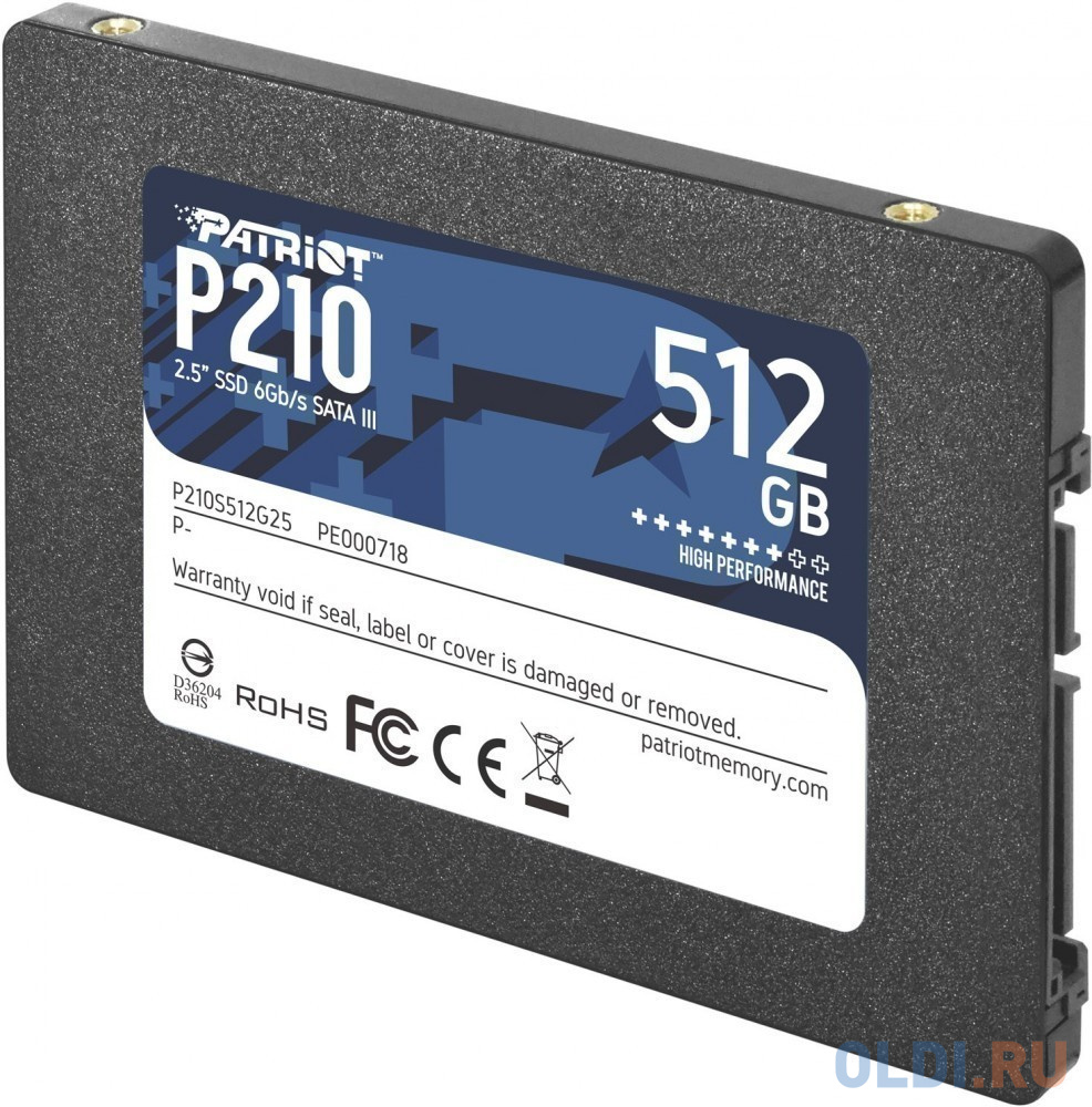 SSD накопитель Patriot P210 512 Gb SATA-III нож patriot mbu turbo 460 18 универсальный для газонокосилок 512003120