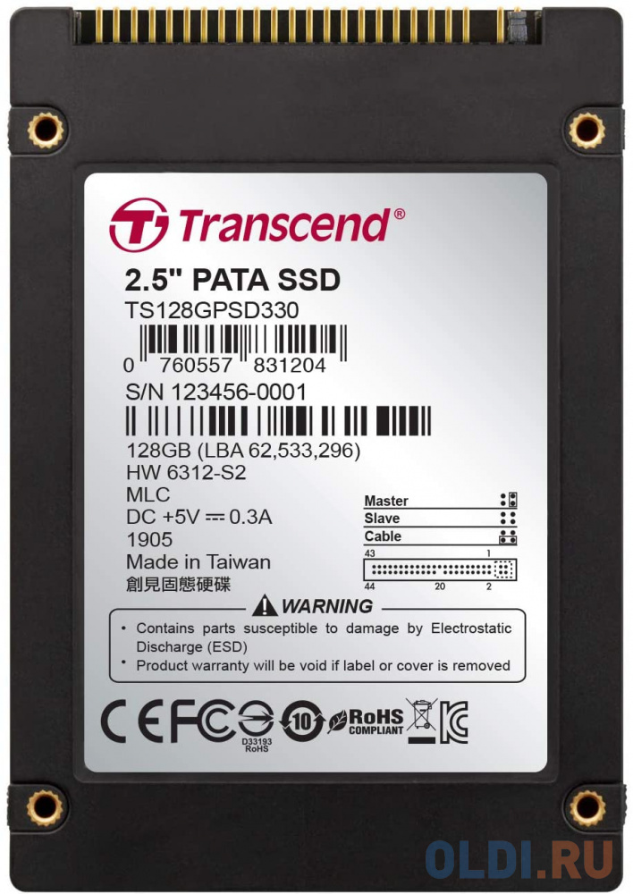 SSD накопитель Transcend PSD330 128 Gb IDE (PATA)