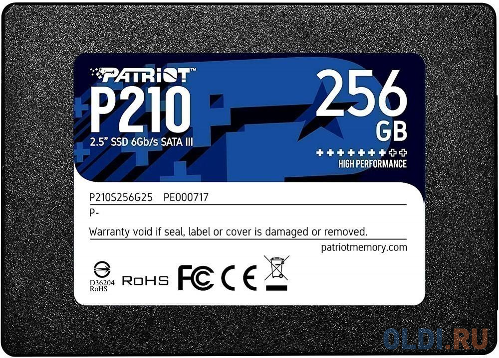 SSD накопитель Patriot P210 256 Gb SATA-III твердотельный накопитель ssd 2 5 2 tb patriot p210s2tb25 read 540mb s write 430mb s 3d nand tlc