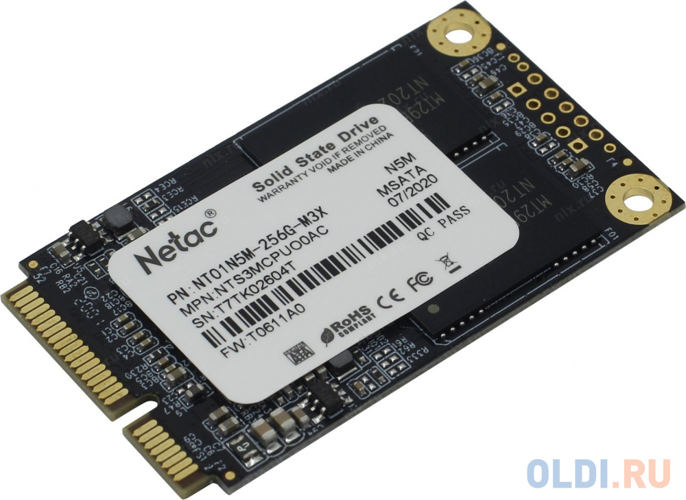 SSD накопитель Netac N5M 256 Gb mSATA NT01N5M-256G-M3X ssd накопитель transcend ts128gmsa230s 128 gb msata