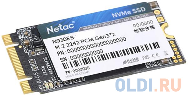 Твердотельный накопитель SSD M.2 512 Gb Netac N930ES Read 1650Mb/s Write 1500Mb/s TLC NT01N930ES-512G-E2X