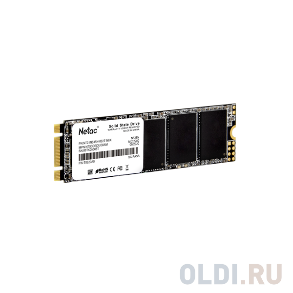 Твердотельный накопитель SSD M.2 2 Tb Netac N535N Read 540Mb/s Write 490Mb/s 3D NAND TLC, размер 22 x 80 x 2 мм (M.2 односторонний) - фото 2