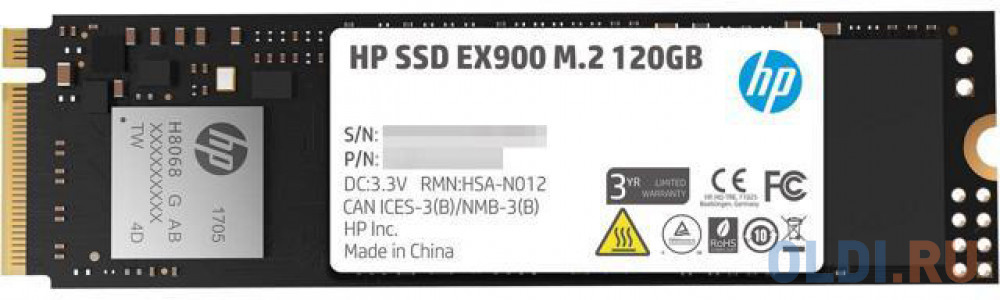 

Твердотельный накопитель SSD M.2 120 Gb HP EX900 Read 1900Mb/s Write 650Mb/s TLC 2YY42AA