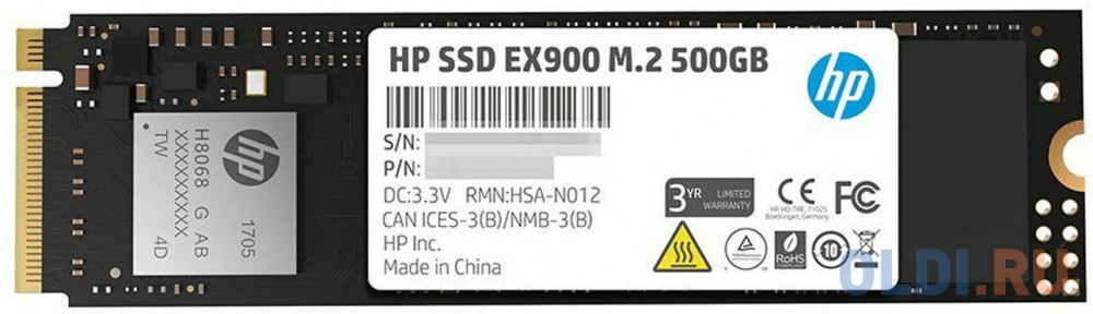 Твердотельный накопитель SSD M.2 500 Gb HP EX900 Read 2100Mb/s Write 1500Mb/s 3D NAND TLC 2YY44AA твердотельный накопитель ssd m 2 512 gb transcend mte220s read 3300mb s write 2100mb s 3d nand tlc ts512gmte220s