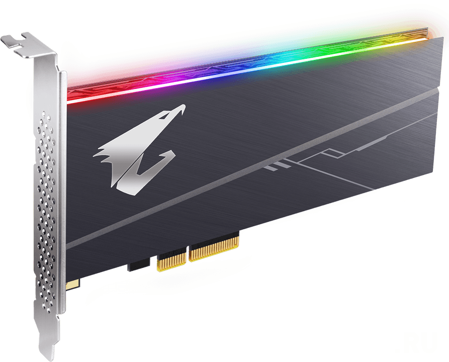 

Твердотельный диск 512GB Gigabyte AORUS RGB AIC NVMe PCIe 3.0x4 [R/W - 3480/2100 MB/s] TLC 3D NAND