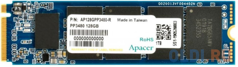 

Твердотельный накопитель SSD M.2 128 Gb Apacer AP128GPP3480-R Read 2200Mb/s Write 600Mb/s 3D NAND TLC