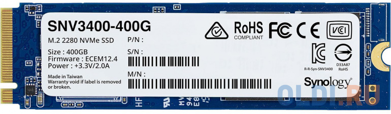 

SSD жесткий диск M.2 2280 400GB SNV3400-400G SYNOLOGY