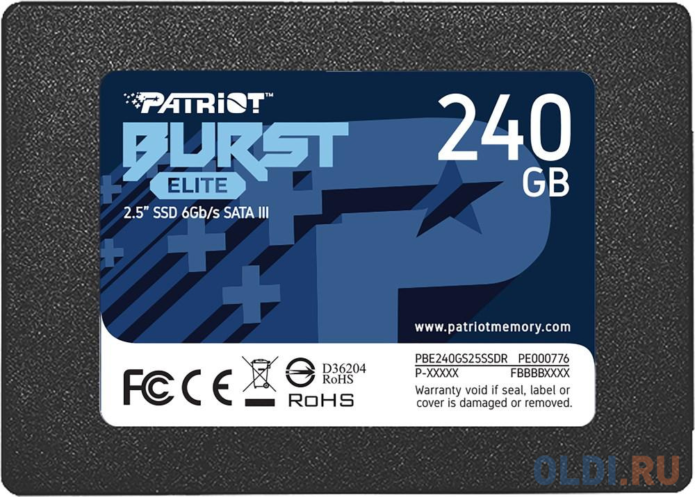 SSD накопитель Patriot Burst Elite 240 Gb SATA-III накопитель patriot sata iii 480gb pbe480gs25ssdr burst elite 2 5 pbe480gs25ssdr