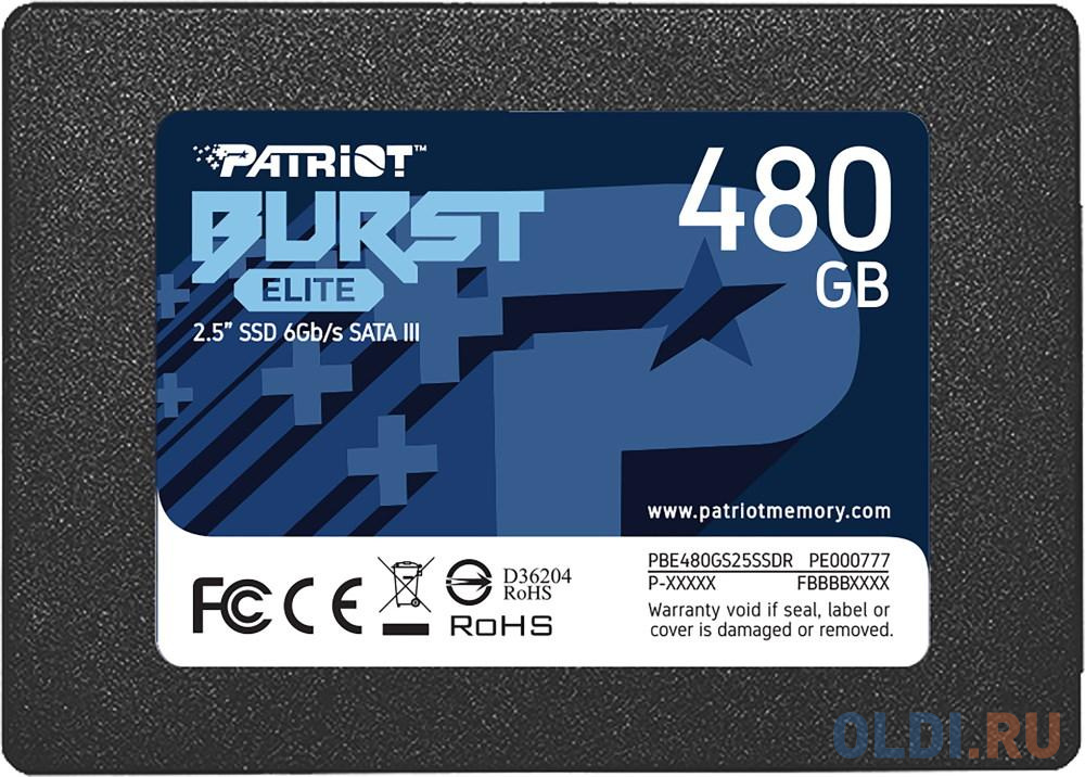 SSD накопитель Patriot Burst Elite 480 Gb SATA-III накопитель patriot sata iii 480gb pbe480gs25ssdr burst elite 2 5 pbe480gs25ssdr